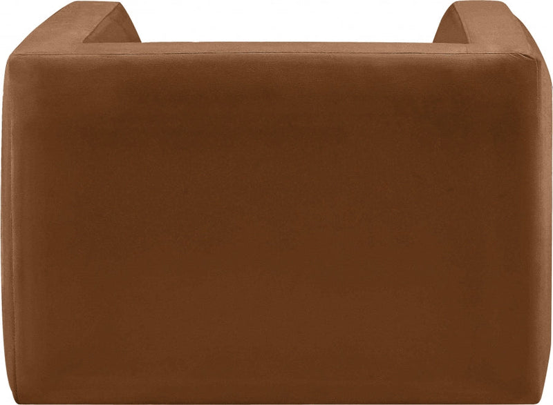 Henson Velvet Upholstered Chair in Saddle - 665Saddle-C