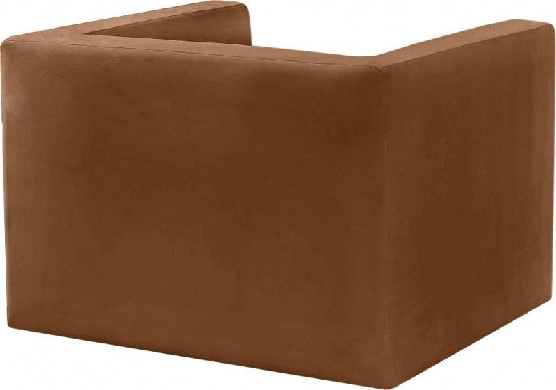Henson Velvet Upholstered Chair in Saddle - 665Saddle-C