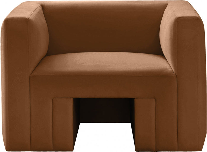 Henson Velvet Upholstered Chair in Saddle - 665Saddle-C