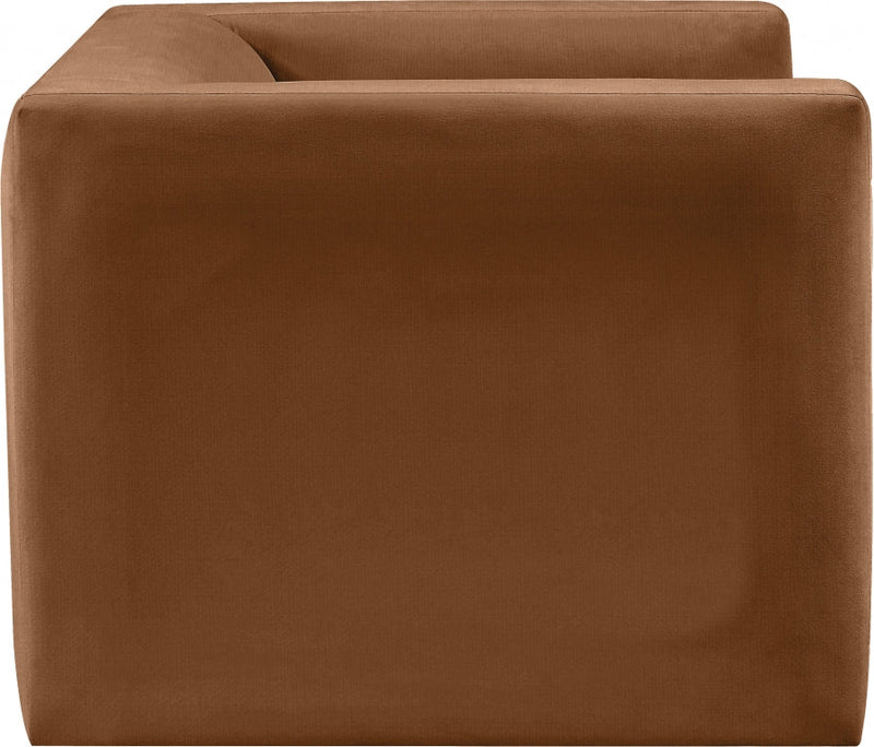 Henson Velvet Upholstered Chair in Saddle - 665Saddle-C