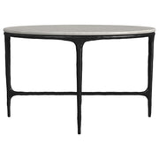 Hermas 2-piece Round Marble Coffee and End Table Set White - 710738-S2