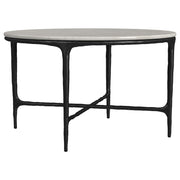 Hermas 2-piece Round Marble Coffee and End Table Set White - 710738-S2