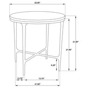 Hermas 3-piece Round Marble Coffee and End Table Set White - 710738-S3