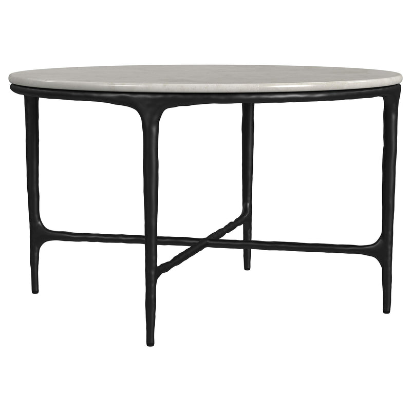 Hermas 3-piece Round Marble Coffee and End Table Set White - 710738-S3