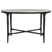 Hermas Round Genuine Marble Top Metal Coffee Table White - 710738