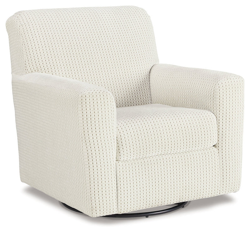 Herstow Ivory Swivel Glider Accent Chair - A3000365