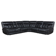 Hewitt Leather Dual Power Reclining Sectional Sofa Black - 609610PP