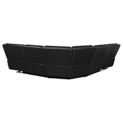 Hewitt Leather Dual Power Reclining Sectional Sofa Black - 609610PP