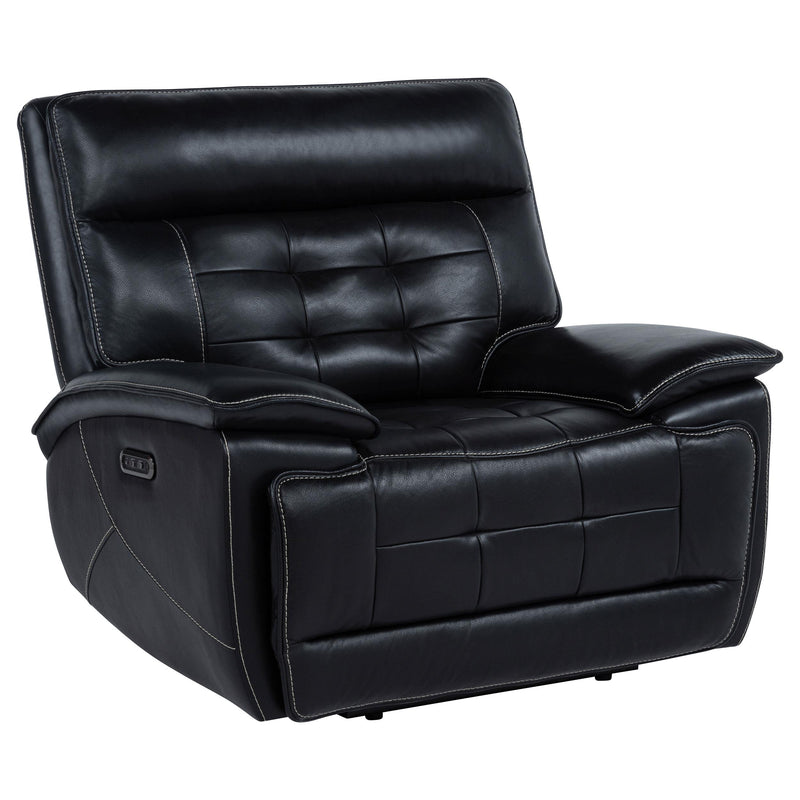 Hewitt Leather Upholstered Dual Power Recliner Chair Black - 609613PP