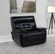 Hewitt Leather Upholstered Dual Power Recliner Chair Black - 609613PP