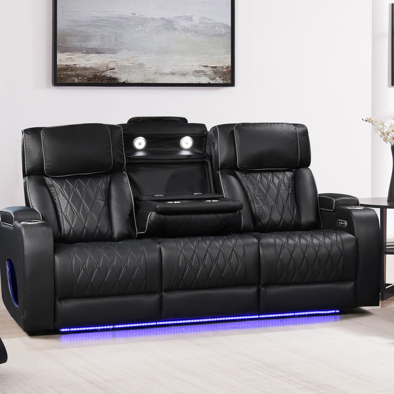 Hialeah Black Sofa & Loveseat & Chair - HIALEAH-BK-SLC