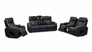Hialeah Black Sofa & Loveseat & Chair - HIALEAH-BK-SLC