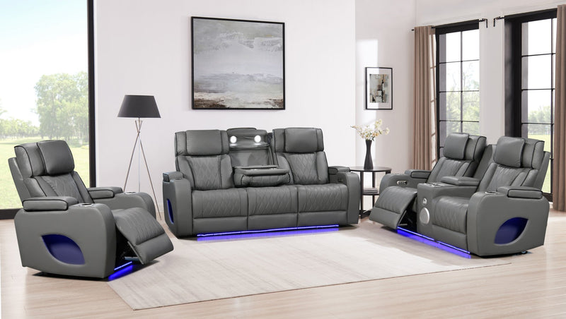 Hialeah Gray Sofa & Loveseat & Chair - HIALEAH-GY-SLC