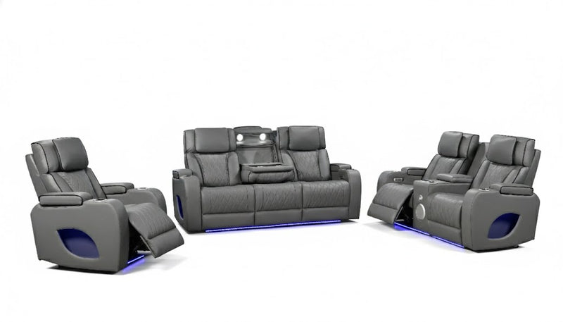 Hialeah Gray Sofa & Loveseat & Chair - HIALEAH-GY-SLC