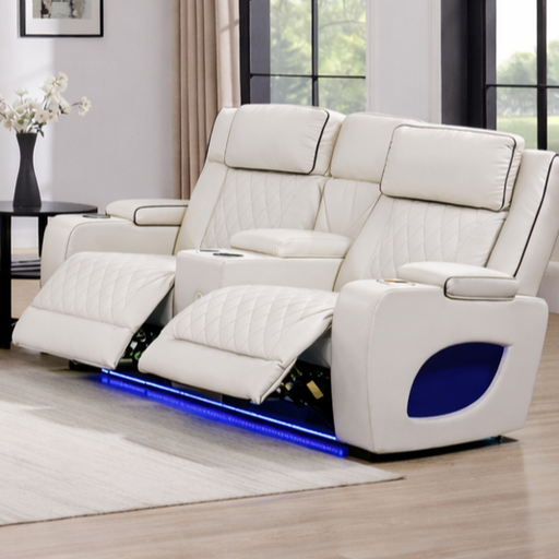 Hialeah White Loveseat - HIALEAH-WH-LS