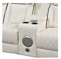 Hialeah White Sofa & Loveseat & Chair - HIALEAH-WT-SLC