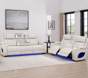 Hialeah White Sofa & Loveseat - HIALEAH-WT-SLS