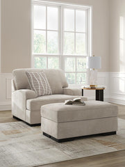 High Profile Chair and Ottoman in Taupe - PKG022018