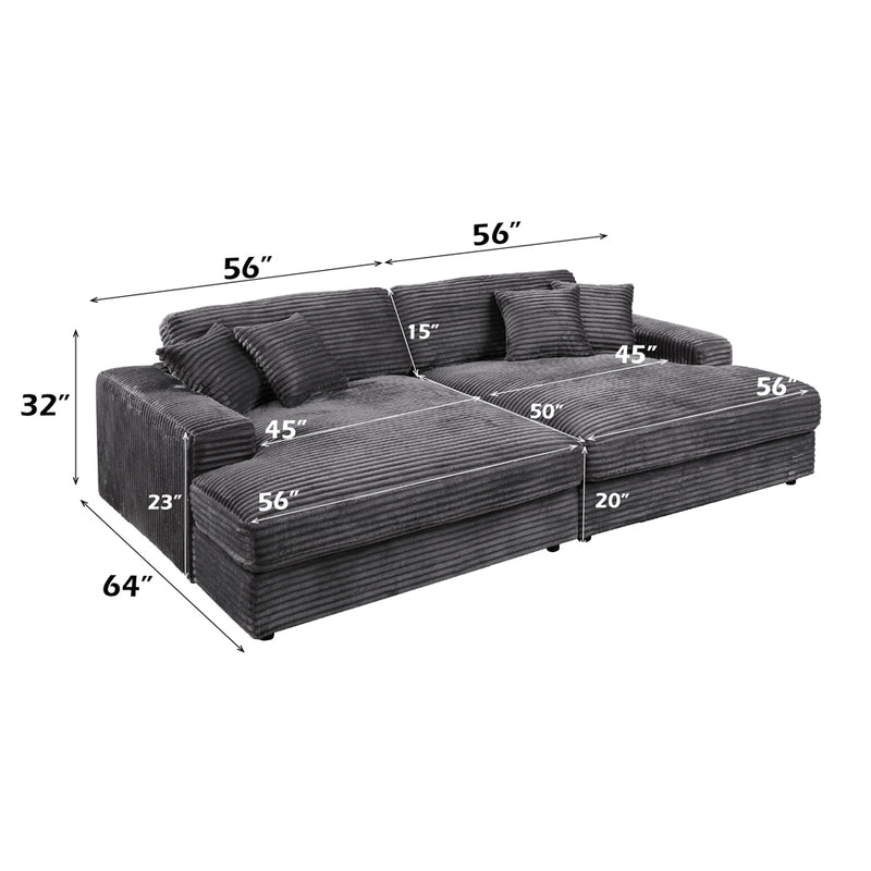 Hilde Chaise w/2 Pillows - LV03690