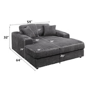 Hilde Chaise w/2 Pillows - LV03691