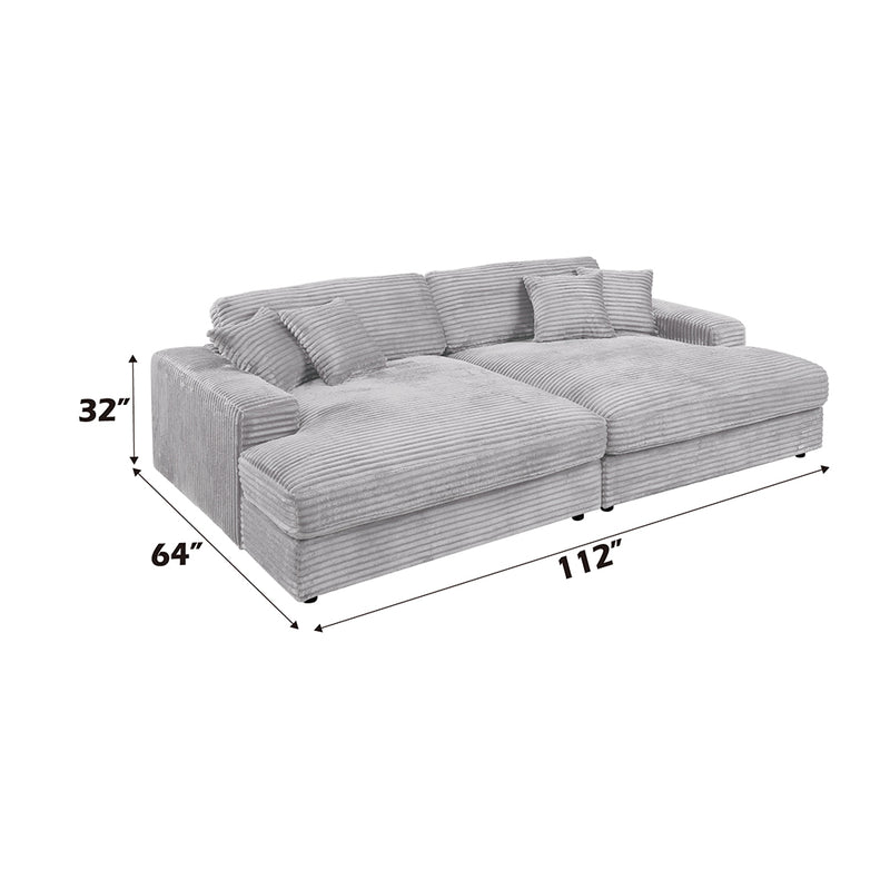 Hilde Sectional Sofa w/4 Pillows - LV03680