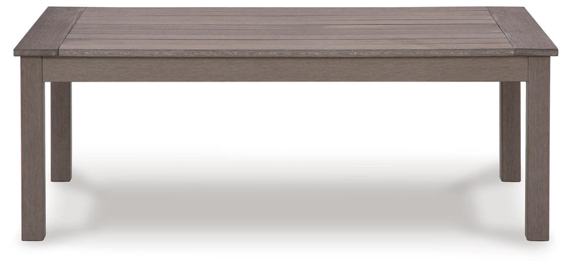Hillside Barn Outdoor Loveseat and 2 Chairs with Coffee Table in Gray/Brown - PKG021261