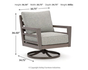 Hillside Barn Outdoor Loveseat and 2 Chairs with Coffee Table in Gray/Brown - PKG021261