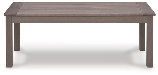 Hillside Barn Outdoor Loveseat and 2 Chairs with Coffee Table in Gray/Brown - PKG021261