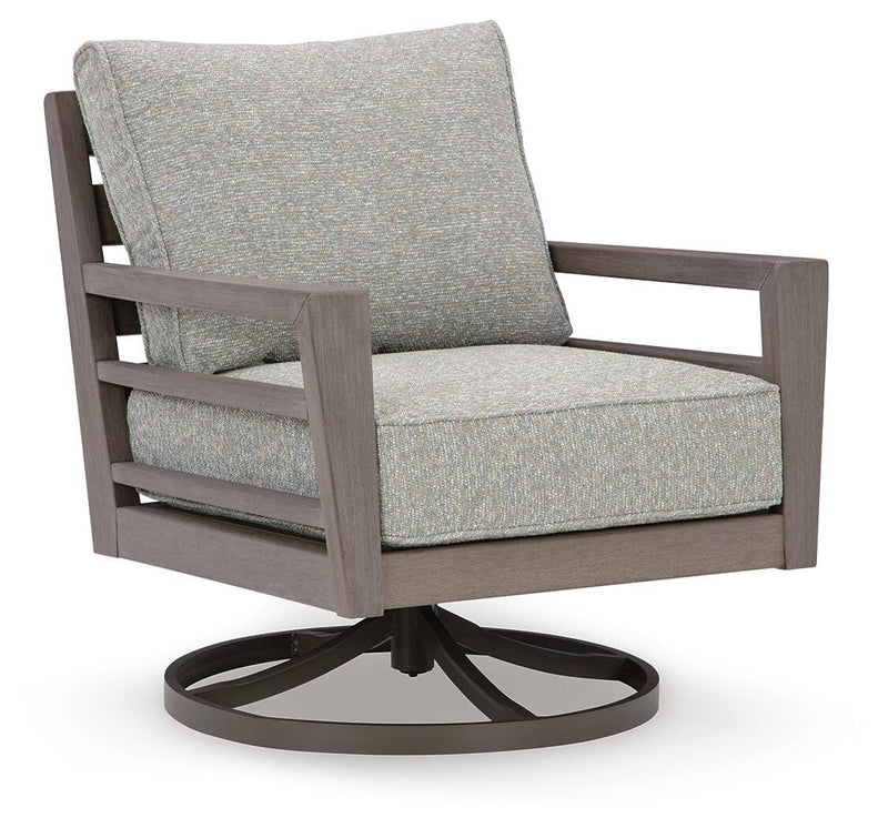 Hillside Barn Outdoor Loveseat and 2 Chairs with Coffee Table in Gray/Brown - PKG021261