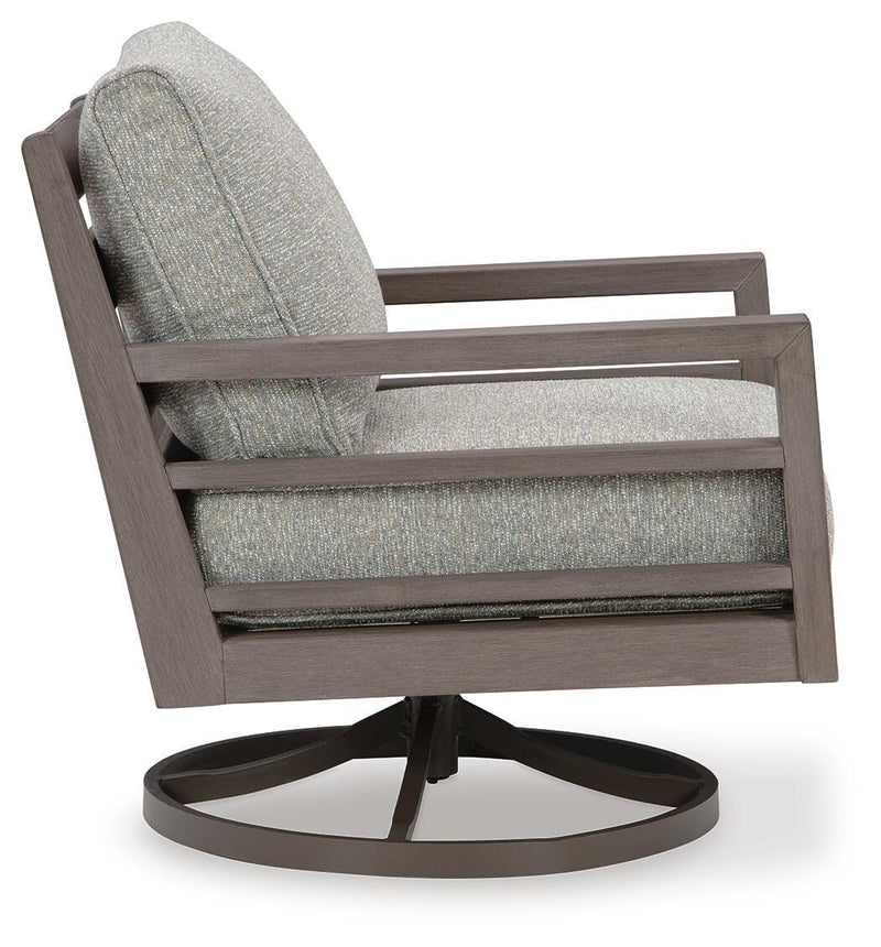 Hillside Barn Outdoor Loveseat and 2 Chairs with Coffee Table in Gray/Brown - PKG021261