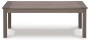 Hillside Barn Outdoor Sofa and 2 Chairs with Coffee Table in Gray/Brown - PKG021260