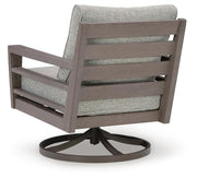 Hillside Barn Outdoor Sofa and 2 Chairs with Coffee Table in Gray/Brown - PKG021260