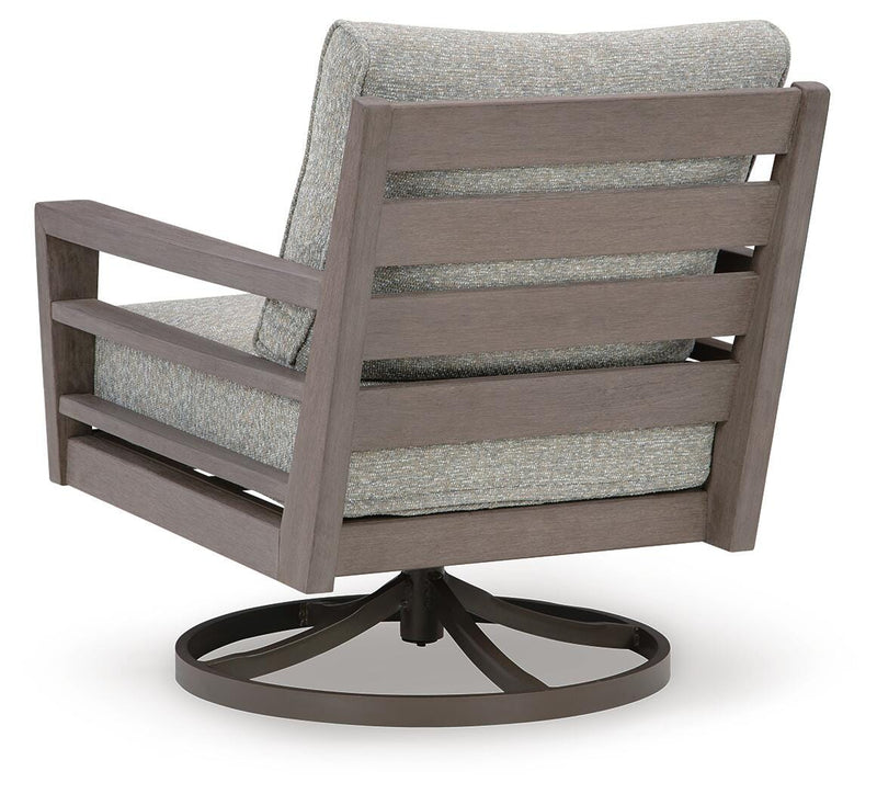 Hillside Barn Outdoor Sofa and 2 Chairs with Coffee Table in Gray/Brown - PKG021260