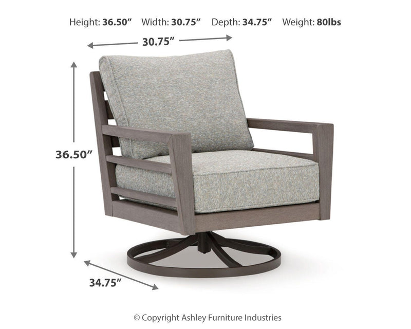 Hillside Barn Outdoor Sofa and 2 Chairs with Coffee Table in Gray/Brown - PKG021260
