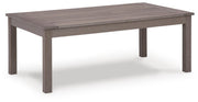 Hillside Barn Outdoor Sofa and 2 Chairs with Coffee Table in Gray/Brown - PKG021260