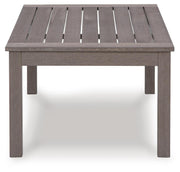Hillside Barn Outdoor Sofa and 2 Chairs with Coffee Table in Gray/Brown - PKG021260