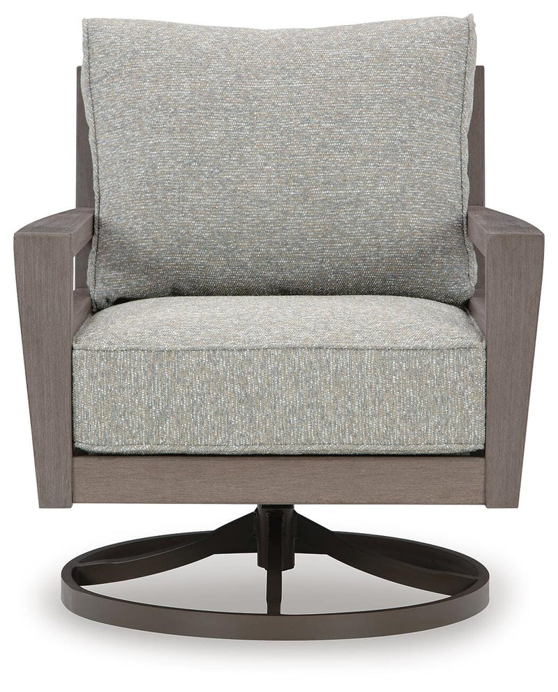 Hillside Barn Outdoor Sofa and 2 Chairs with Coffee Table in Gray/Brown - PKG021260