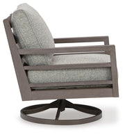 Hillside Barn Outdoor Sofa and 2 Chairs with Coffee Table in Gray/Brown - PKG021260