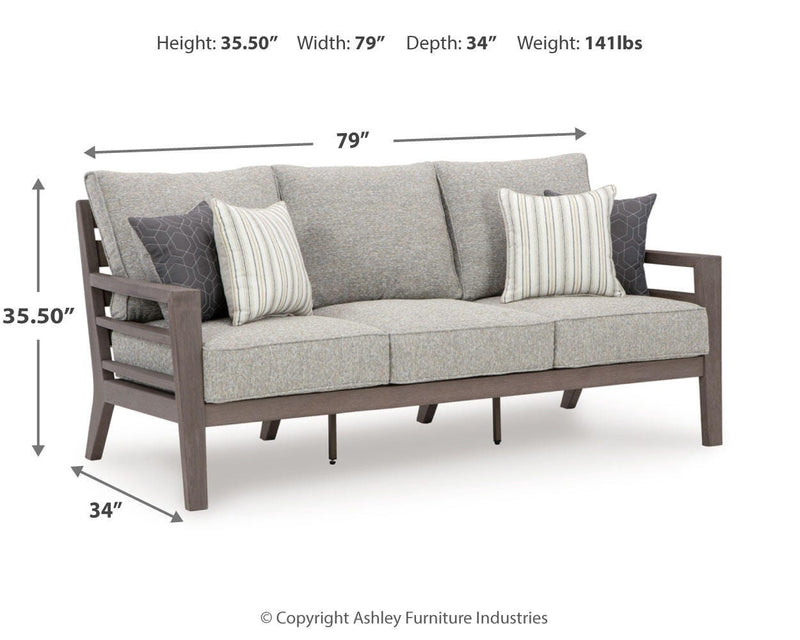 Hillside Barn Outdoor Sofa and Loveseat in Gray/Brown - PKG021258