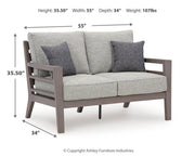 Hillside Barn Outdoor Sofa and Loveseat in Gray/Brown - PKG021258