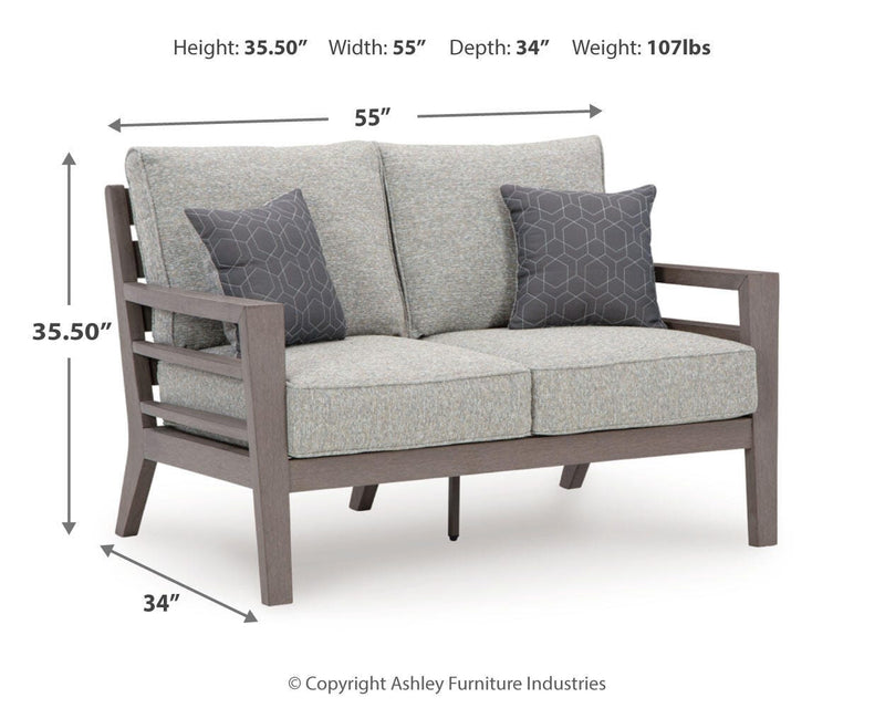 Hillside Barn Outdoor Sofa and Loveseat in Gray/Brown - PKG021258
