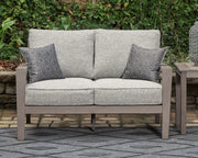 Hillside Barn Outdoor Sofa and Loveseat with Coffee Table in Gray/Brown - PKG021259