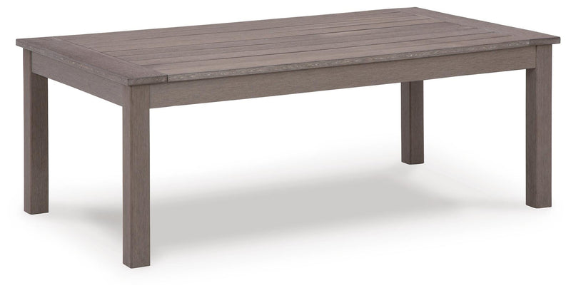 Hillside Barn Outdoor Sofa and Loveseat with Coffee Table in Gray/Brown - PKG021259