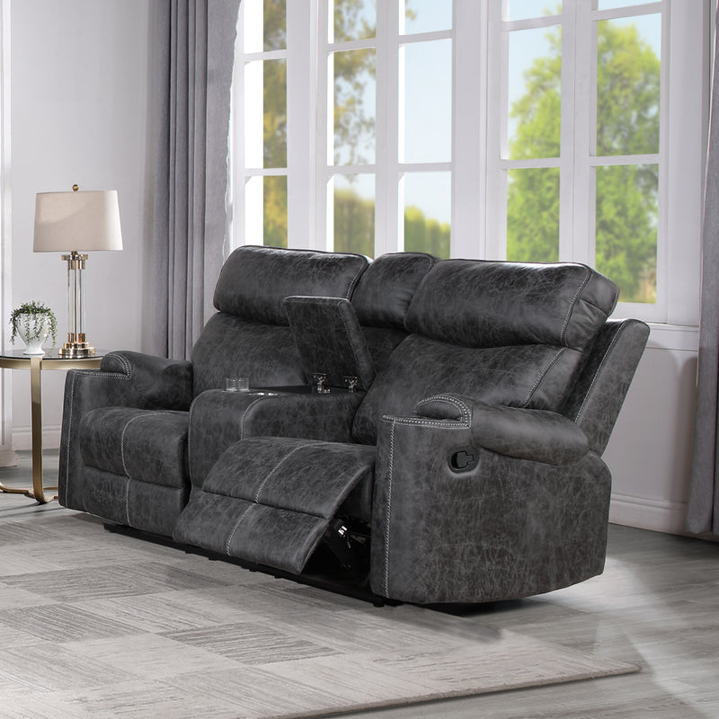 Hirah Motion Loveseat w/Console & USB Port - LV02571