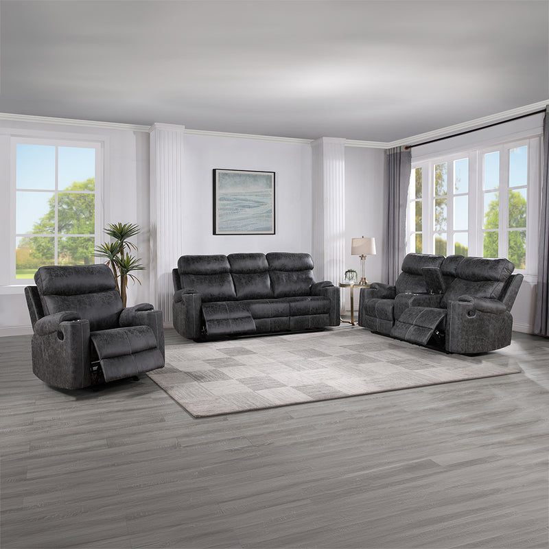 Hirah Motion Loveseat w/Console & USB Port - LV02571