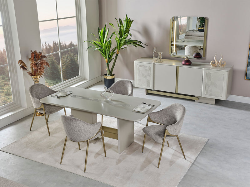 Hisar Diningroom (Consol With Mirror & Dining Table & 6 Dining Chair) - 200-MUM-HIS-DT-6-SET
