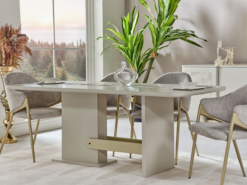 Hisar Diningroom (Consol With Mirror & Dining Table & 6 Dining Chair) - 200-MUM-HIS-DT-6-SET