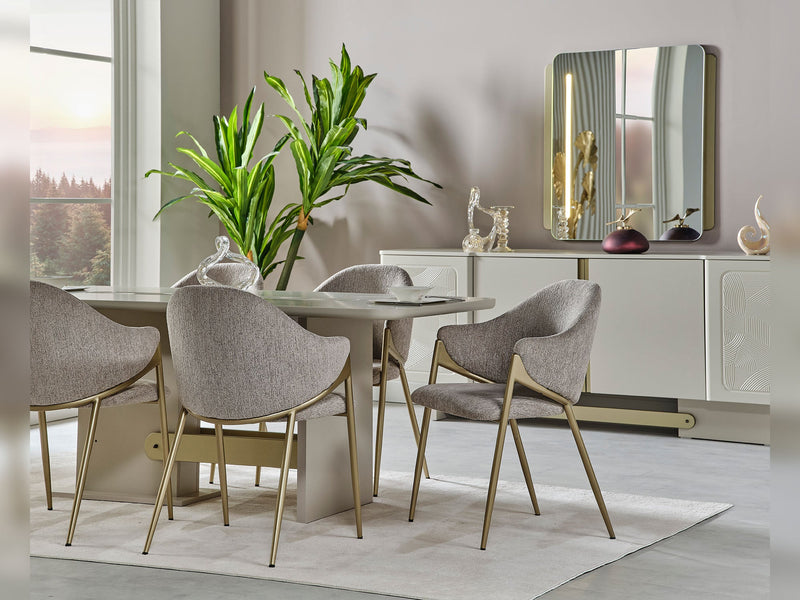Hisar Diningroom (Consol With Mirror & Dining Table & 6 Dining Chair) - 200-MUM-HIS-DT-6-SET