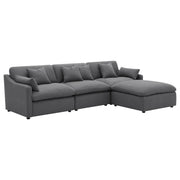 Hobson 4-piece Upholstered Modular Sectional Sofa Charcoal - 551455-SETB