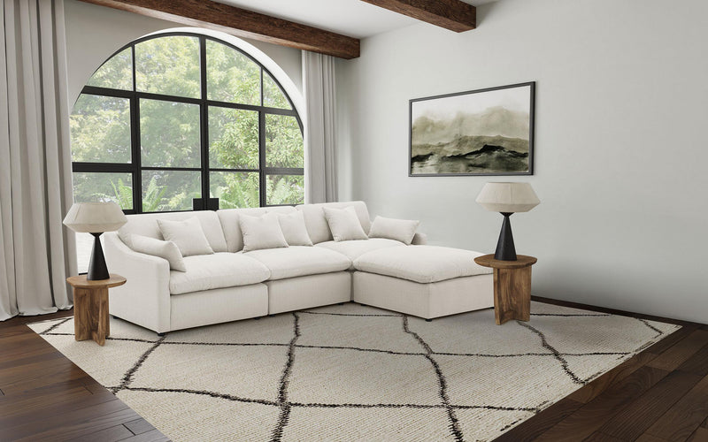 Hobson 4-piece Upholstered Modular Sectional Sofa Ivory - 551451-SETB